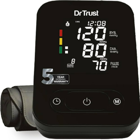 Dr Trust Smart Automatic Digital Blood Pressure Monitor – Dual Talking (Hindi/English), USB & Battery, Extra‑Wide Cuff