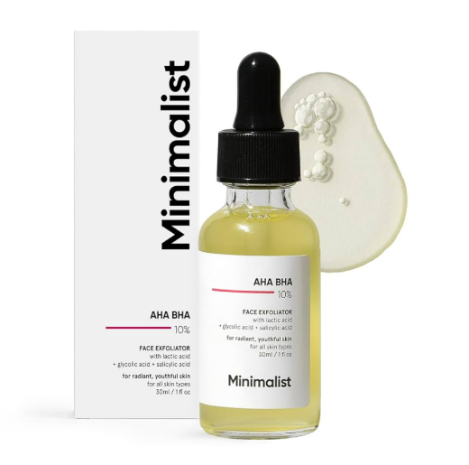 Minimalist AHA 10% + BHA 2% Exfoliating Serum – Glycolic & Salicylic for Smoother Skin (30 ml)