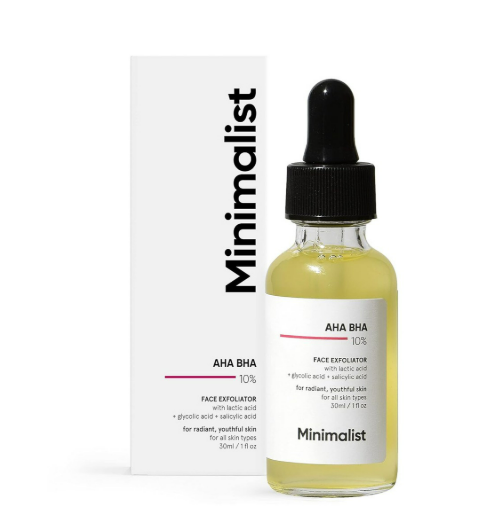 Minimalist AHA 10% + BHA 2% Exfoliating Serum – Glycolic & Salicylic for Smoother Skin (30 ml) - Image 3