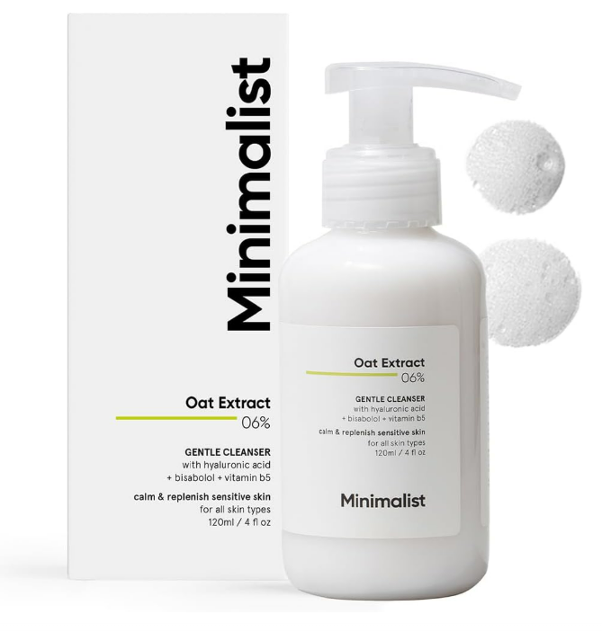 Minimalist Gentle Cleanser – 6% Oat Extract with Hyaluronic Acid (120 ml)