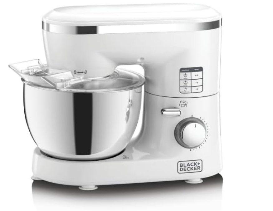 Black & Decker / Generic 1000 W Stand Mixer Machine – SM1000‑B5, 4 L Stainless Steel Bowl, 6 Speeds + Pulse