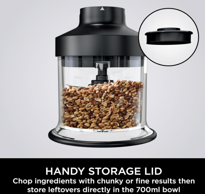 Ninja Foodi 3‑in‑1 Hand Blender, Mixer & Chopper – CI100ME, 850 W, Silver/Black - Image 3