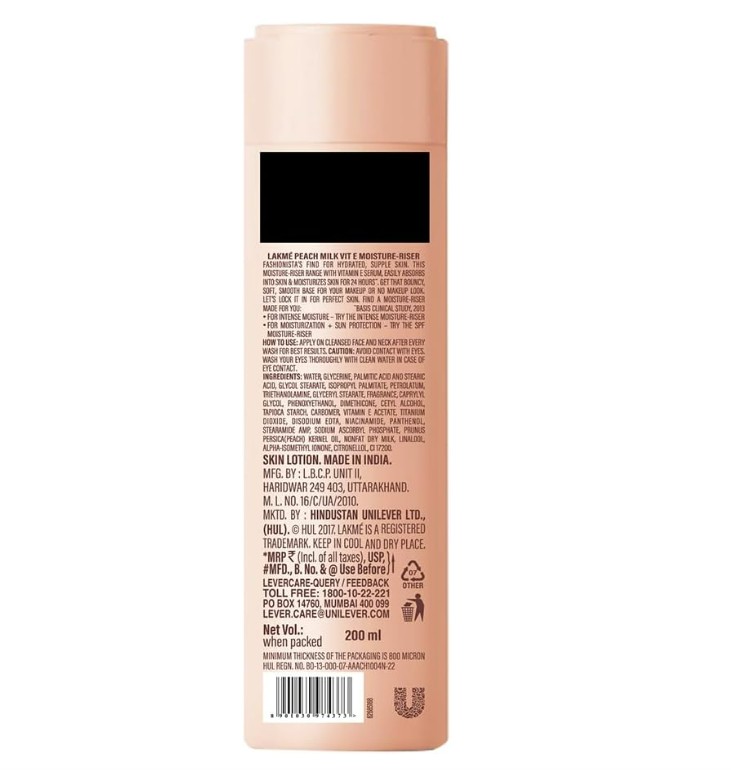 LAKMÉ Peach Milk Moisturizer Body Lotion – 200 ml - Image 2