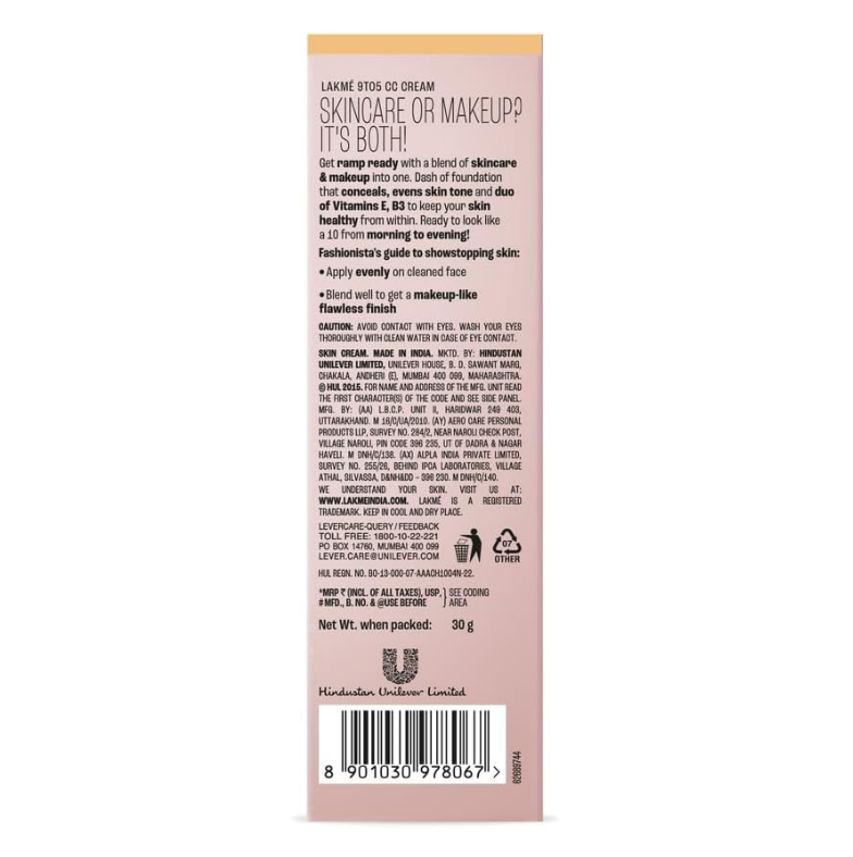 LAKME 9 to 5 Complexion Care Face Cream – Bronze (30 g) - Image 5