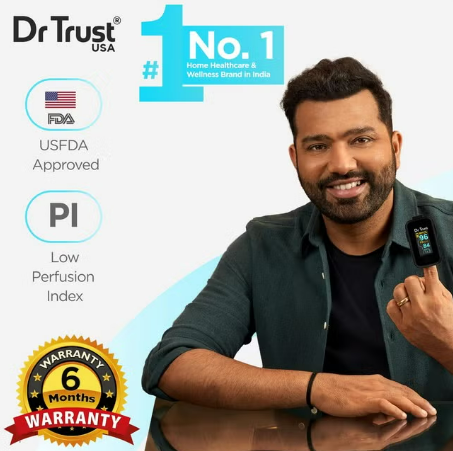 Dr Trust Signature Series Finger Tip Pulse Oximeter – Audio & Visual Alarm – Midnight Black - Image 2