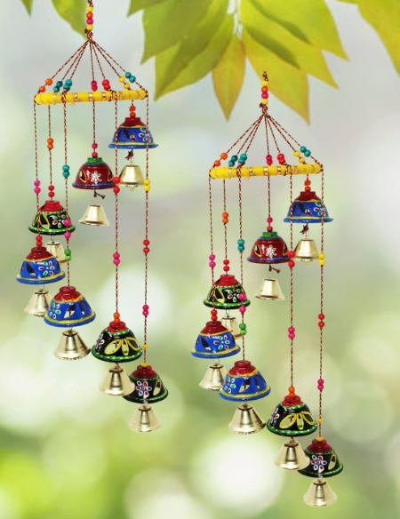 JH Gallery Handcrafted Jali Bells – Decorative Wall / Door Hanging