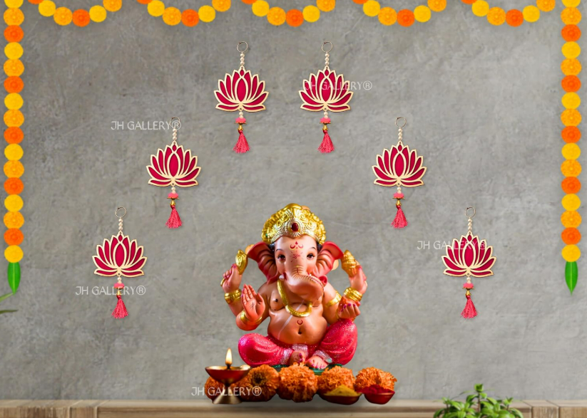 JH Gallery Lotus Hangings – Decorative Wall / Temple Hanging - Image 2