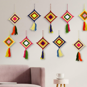 🌼 JH Gallery Handmade Decorative Hanging – Woolen / Mixed Material Wall Décor