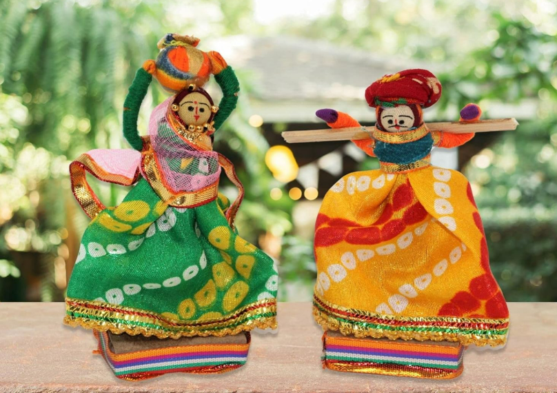 JH Gallery Handmade Recycled Material Rajasthani Kisan Dolls