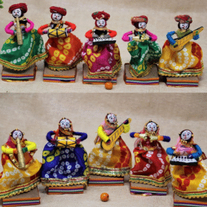 JH Gallery Handmade Recycled Material Rajasthani Kisan Dolls – Multicolour