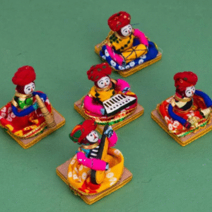 JH Gallery Handmade Rajasthani Musician Puppets – Male (Set of 5)