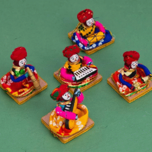 JH Gallery Rajasthani Musician Puppets (5 Male) – Handcrafted Showpiece