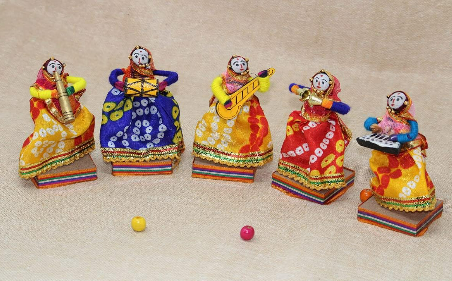 JH Gallery Rajasthani Female Puppets – Handcrafted Decorative Showpiece - Image 2