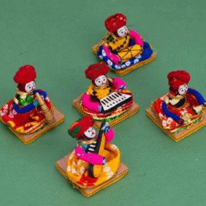 JH Gallery Rajasthani Musician Puppets (Male, Set of 5) – Handcrafted Showpiece
