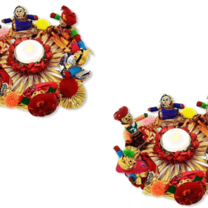 JH Gallery Rajasthani Raja-Rani Puppet Dolls – Decorative Tealight Showpiece