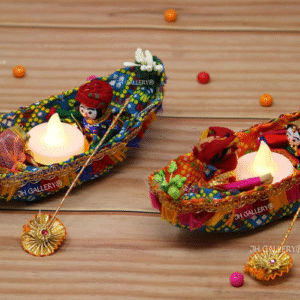 JH Gallery Rajasthani Boating Dolls – Multicolour Puppet Couple