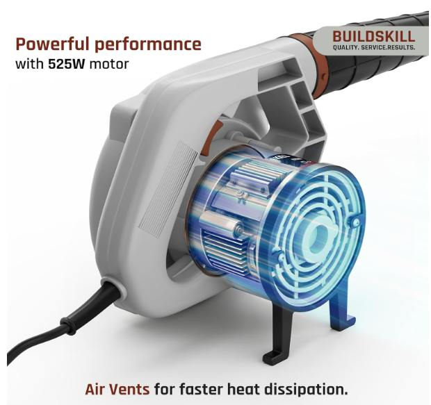 BUILDSKILL Air Blower 575W – High-Speed Copper Motor Portable Blower - Image 4