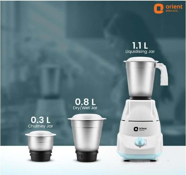 Orient Electric Kitchen Kraft MGKK50B3 500 W Mixer Grinder – 3-Jar Stainless Steel Grinder - Image 2
