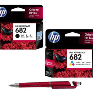 HP 682 Tri-Color Original Ink Cartridge with HP Multi-Function Anti-Metal Ballpoint Pen Combo Pack